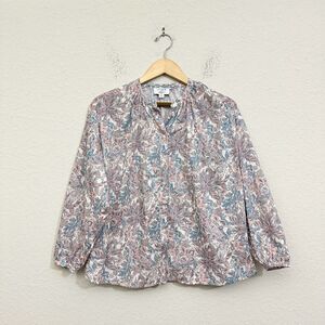 NWOT J. CREW Cotton-Voile Button-Front Top in Liberty Faraway Plum Floral